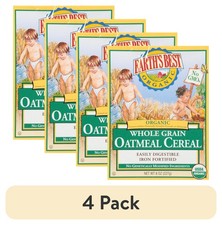  4 pack Earth's Best Organic Stage 1 Oatmeal Infant Baby Cereal, 8 oz Box