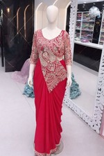 Ready-to-Wear Designer Saree for Adults Bollywood Party and Indian Pakistani Wed