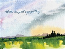 Sympathy Cards - With Deepest Sympathy Distant Rain - Blank Condolence Cards ...