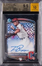 2025 BOWMAN CHROME PROSPECT AUTOS BLACK X-FRACTOR #CPATB TRAVIS BAZZANA BGS 9.5