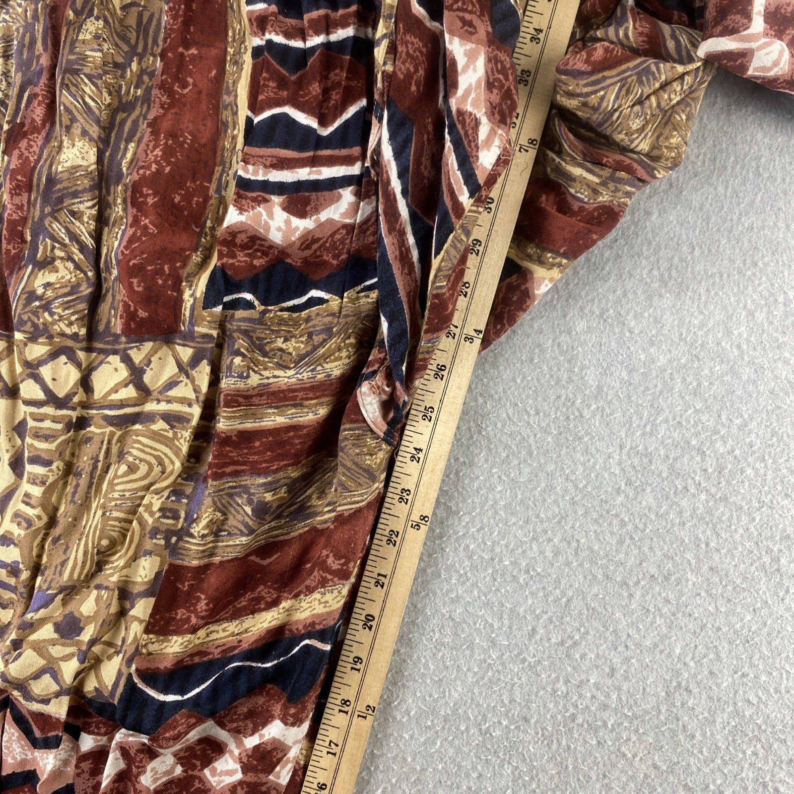 Cotton Zone L Brown Patchwork 2pc Harem Pant Set … - image 14