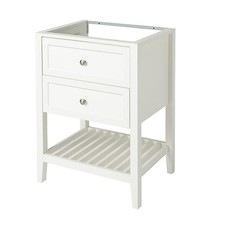 GoodHome Perma Satin White Bathroom Vanity Freestanding Unit 600mm Storage New