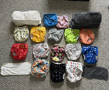 Alvababy One Size Pocket Cloth Diapers Lot w/ Inserts, Multicolor Polyester