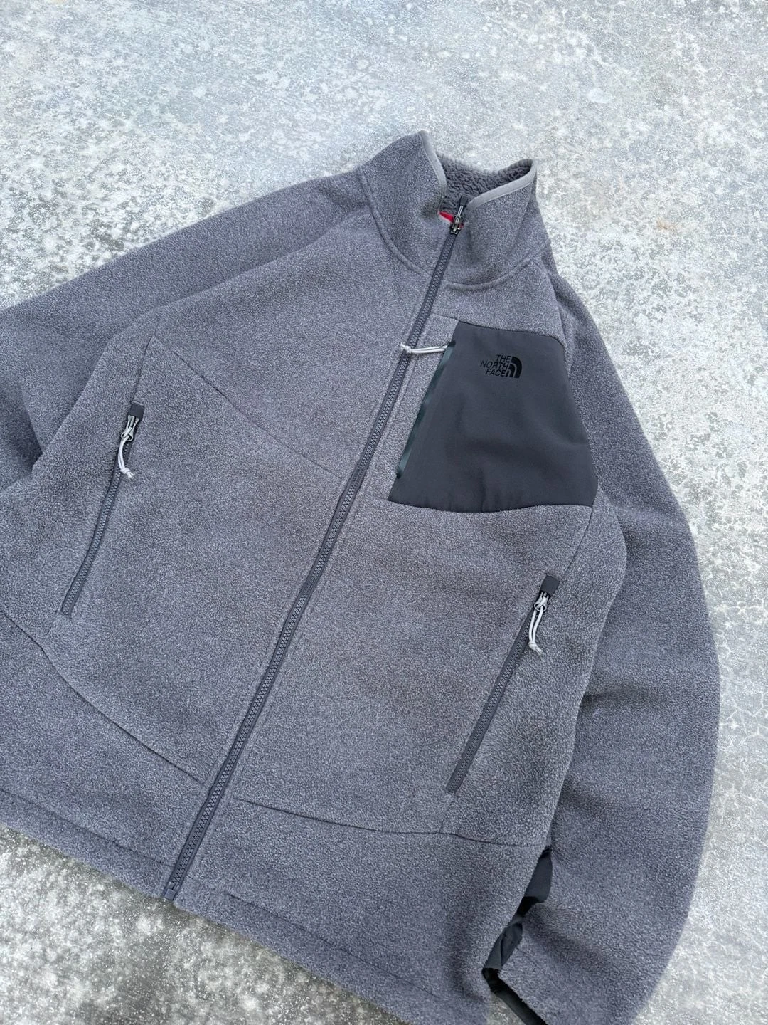 The North Face Chimborazo Full Zip Sherpa Lined Fleece Jacket Gray Men's L