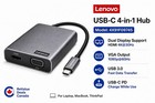 Lenovo USB-C Hub HDMI VGA Adapter USB 3.0 PD Type-C 4X91F09745 New