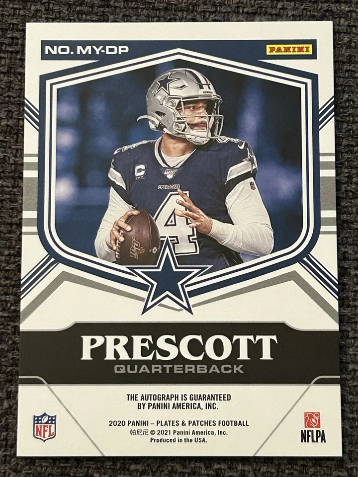 2020 Plates & Patches Dak Prescott Mystic Marks Auto /30 #MY-DP Dallas Cowboys - Image 3 of 3