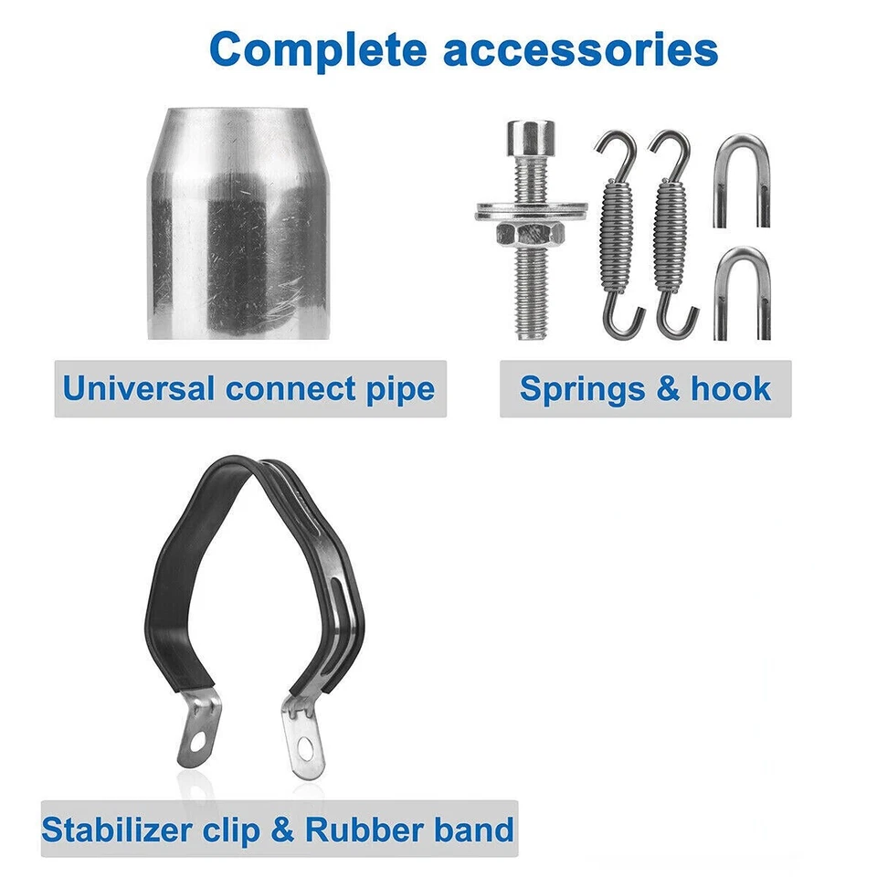 2" 51mm Universal Motorcycle Exhaust Double Tip Muffler Tail Pipe Dirt Bike ATV - Image 4 of 4