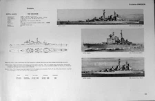 Old Vintage Print 1936-54 Battle Ships Gotland Gustaf Gota Lejon Cruiser 20th