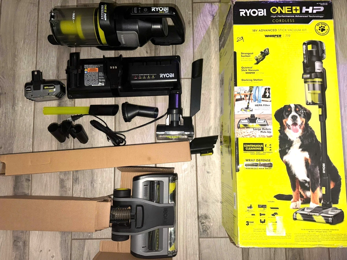 REVI Tobaki Peel セット スタンダード・アクション Ryobi PBLSV719K 18V HP Whisper Series Stick Vacuum Kit w/ 4Ah