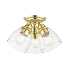 Livex Lighting 46339 Montgomery 3 Light 14"W Flush Mount Ceiling - Brass