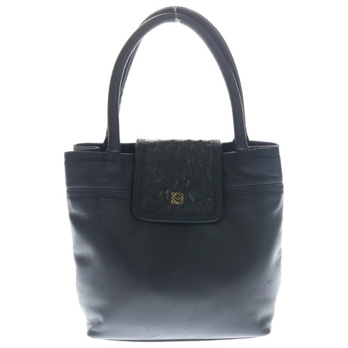 LOEWE Handbag Tote Bag Black Leather Gold Hardware Used b576db8073057a204c9e7cd7