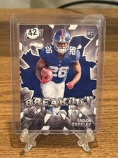 2018 SAQUON BARKLEY  Panini Football Breakout Rookie Card RC #RB-2. rookie card picture
