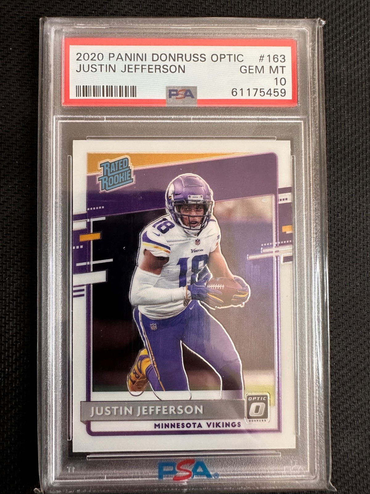 2020 Donruss Optic #163 Justin Jefferson RC Rated Rookie PSA 10 GEM MINT VIKINGS