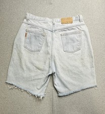 Vintage Gitano Denim Shorts Womens 16 Light Wash High Rise Frayed Cut Off 90s