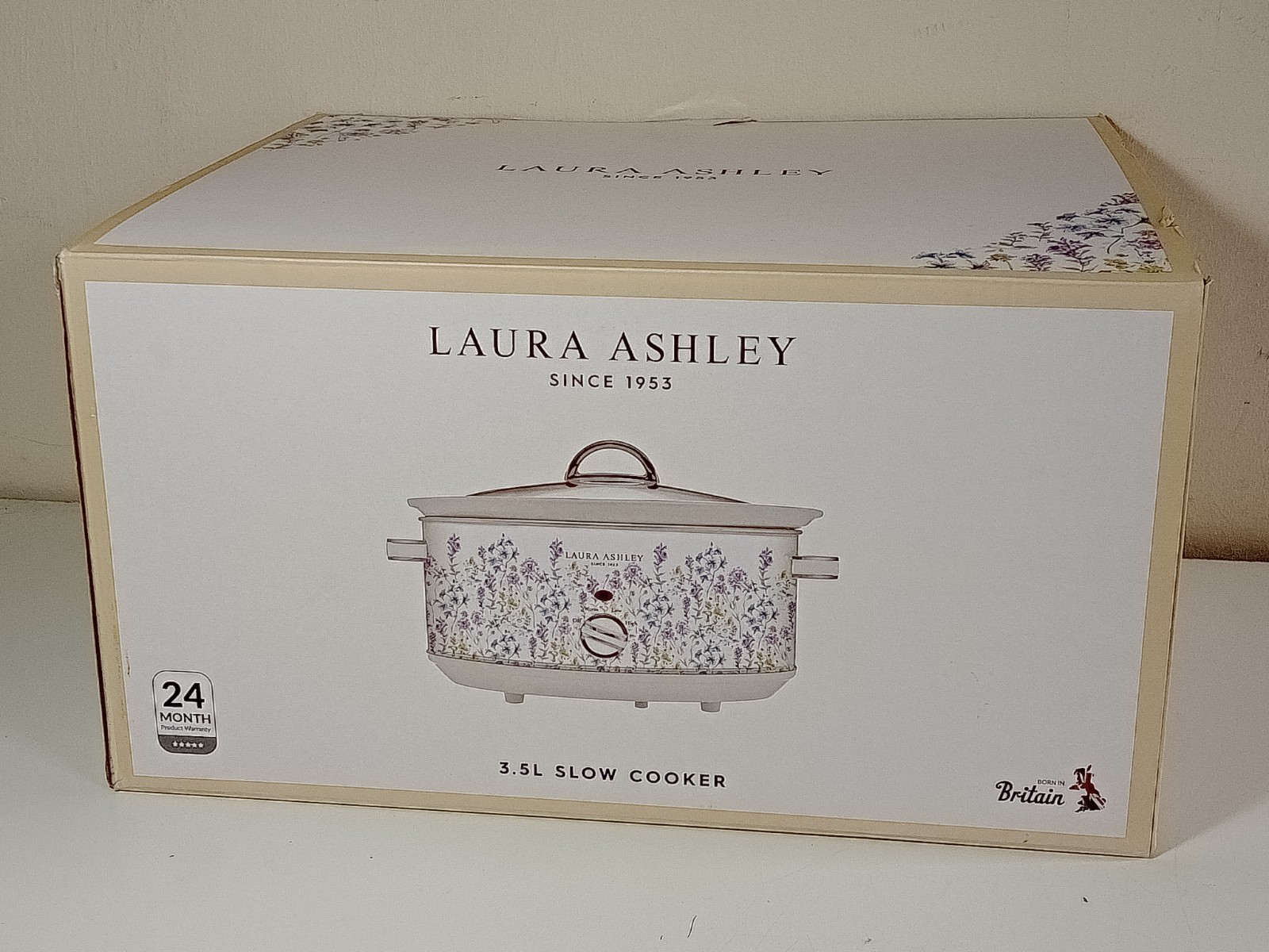Laura Ashley 3.5L Slow Cooker with Ceramic Pot Glass Lid New In Box