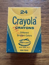 NIB Vintage Crayola Crayons 24 Count 1970s Binney  Smith Made in USA New NOS