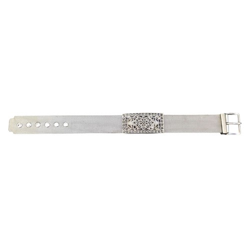 VTG Silver Tone Marcasite Watch-Like Mesh Bracelet w/Adjustable Buckle Closure - Picture 3 of 7