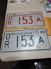 License Plates 1990 89 Automobile Massachusetts OR 153