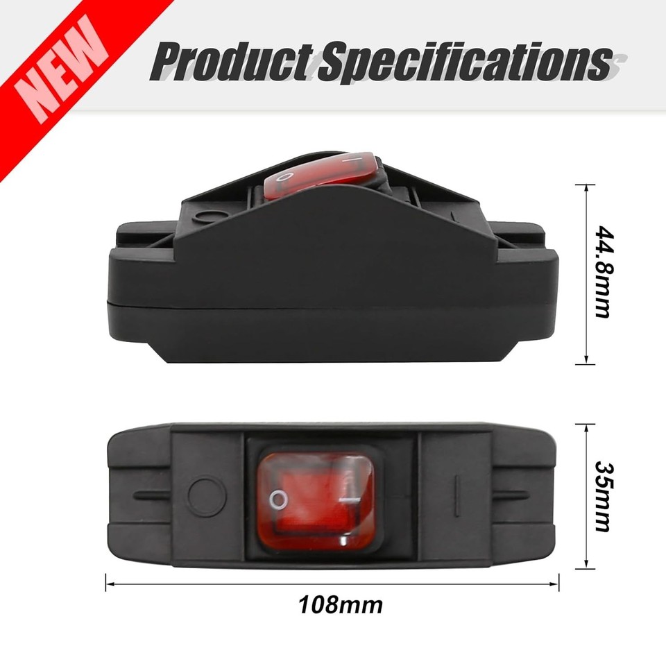 2 Pieces Waterproof Inline Cord Switch AC/DC 12V-250V On/Off Heavy Duty ...