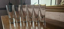 Set of 6 Carlo Moretti Italian Brunch Gump Bullet Glasses Clear Heavy MCM 7 Inch