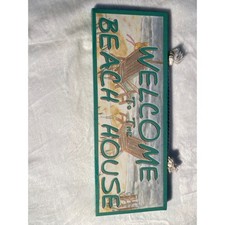 Welcome to the Beach House Sign - Coastal Wall Art Decor Nautical Rope Hanging