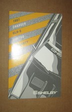 1987 Shelby Glhs Warranty Supplement Dodge 2.2 Turbo T-ii Charger Chrysler Glh-s