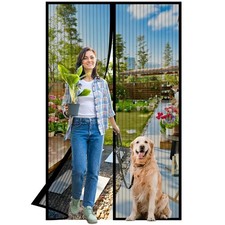Magnetic Screen Door Fit Door Size 38.0 x 83.0'' Retractable Screen Door Mesh...