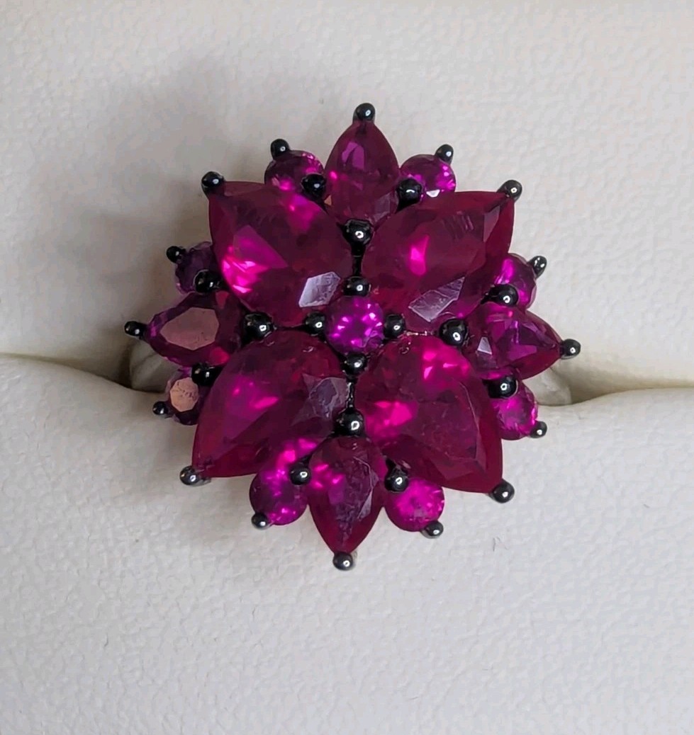 Lab Created Ruby Cocktail Ring - Size 9.5 - image 4