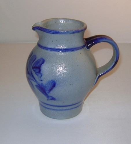 Antiker Westerwälder blau & grauer Steinzeug Krug 16 cm hoch - Bild 2 von 6