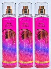3 Bath  Body Works PINK TIE DYE Fragrance Mist Body Spray 8 oz