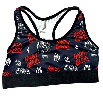 Harley Quinn Red & Black Joker Batman DC Comics Sports Bra
