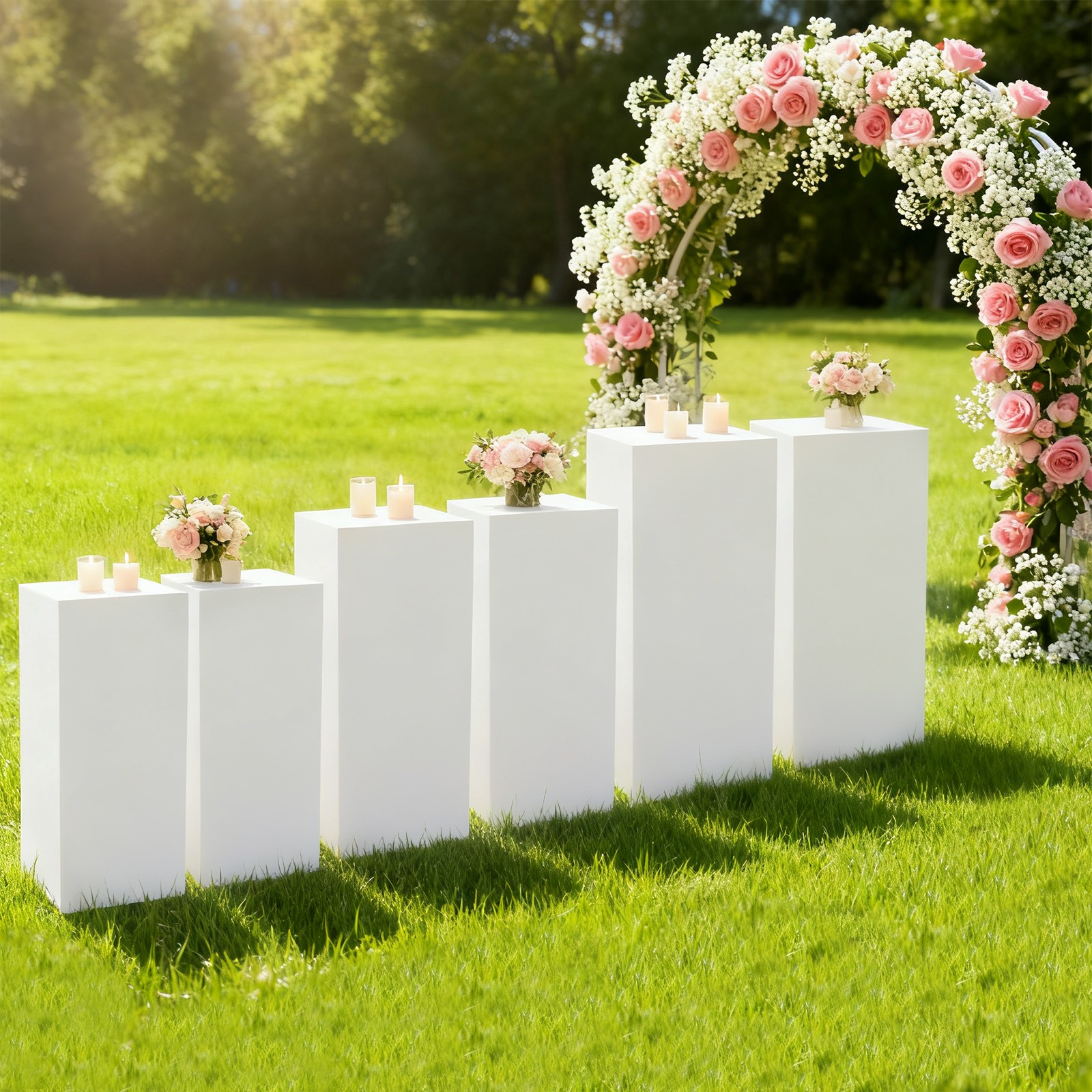 6 PCS Display Pedestal Stand, Metal Display Pedestal Stands, Display Pillars