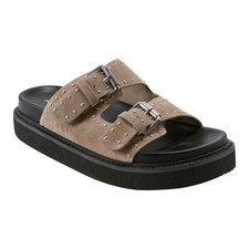 Marc Fisher LTD Women's Agusta Sandal, Taupe Suede 240, 6.5