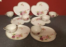 Plate Cup Set Antique Vintage SHOFU Porcelain China  Occu Japanese Hand Painted