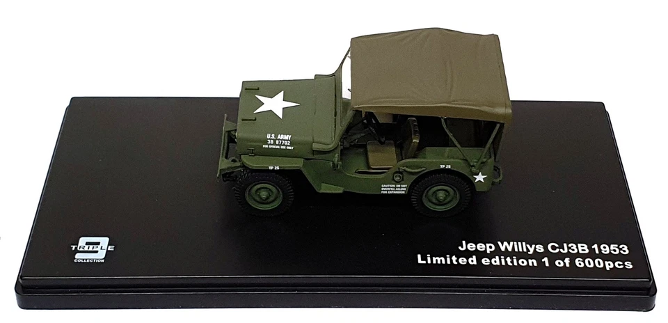 Triple9 1/43 Scale T9-43038 - 1953 Willys Jeep CJ3B US Army - Green - Image 4 of 4