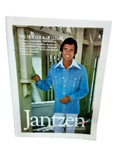 1974 Jantzen Men’s Leisurewear Print Ad Blue Outfit Vintage Fashion Style