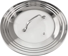 Stainless Steel Universal Lid for Pots, Pans and Skillets-Fits 7" to 12" Replace