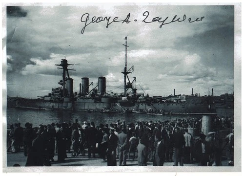 GEORGE ZAPHIRIOU GEORGIOS AVEROF GREEK NAVY WORLD WAR 2 VETERAN SIGNED PHOTO