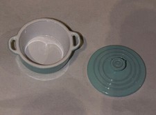 Dollhouse Miniature 1:12 Teal Metal Enamel Pot Cookware With Lid 1:12 Scale
