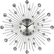 Moderne Designer Quartz Wanduhr gerade silber 50cm