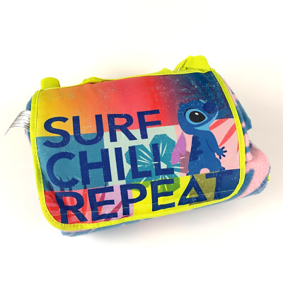 Disney Store Exclusive Stitch Picnic Blanket  Roll Up Hook-n-Loop Closure Fleece