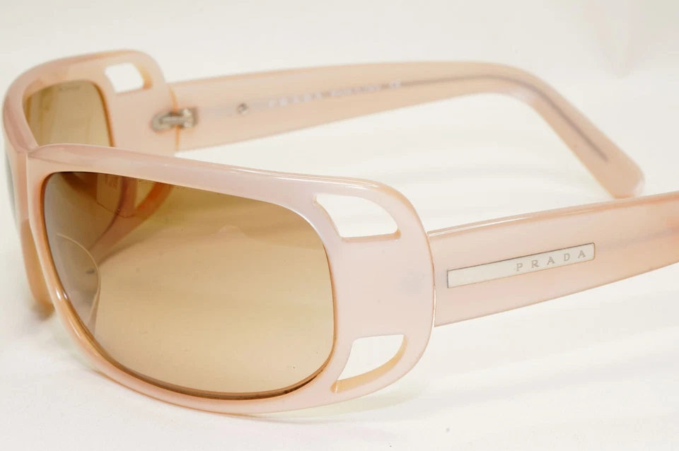 Prada Sunglasses 2005 Vintage Beige Brown Wrap PR02FS SPR 02F 3BQ-6S1 311024 - Imagem 4 de 4