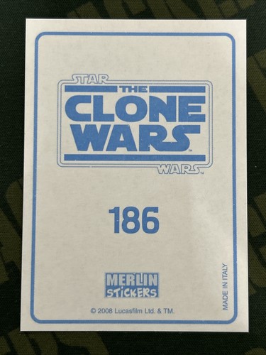 2008 Topps Merlin FOIL Sticker Star Wars The Clone Wars ANAKIN SKYWALKER #186 - Picture 2 of 2