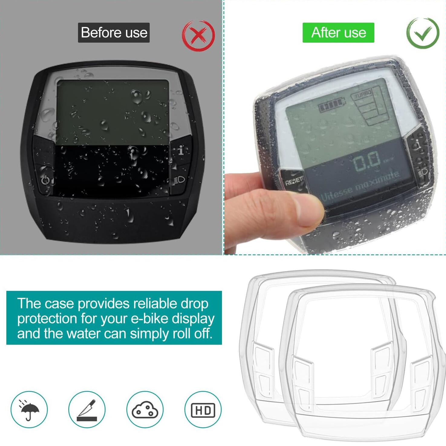 Adiwo Schutzhülle Für Bosch E-Bike Display - Wasserdicht & Transparent