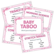 Juego de baby shower - tabú - estrellas rosadas fiesta grupo de adivinanzas fiesta para niñas