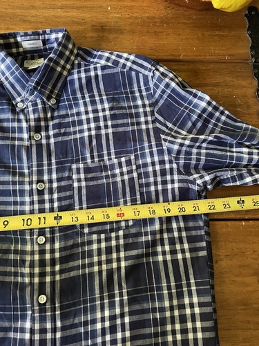 Nuovo con etichette J. Camicia Crew Indian Madras a quadri blu vestibilità classica taglia media M - Foto 3 di 5