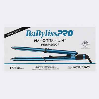 BaBylissPRO Nano Titanium Matte-Black Prima3000 1.25 Straightener BNTMB3000TUC