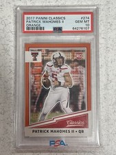 2017 Patrick Mahomes Panini Classics Orange /25 RC PSA 10 Gem Mint Chiefs POP 3!