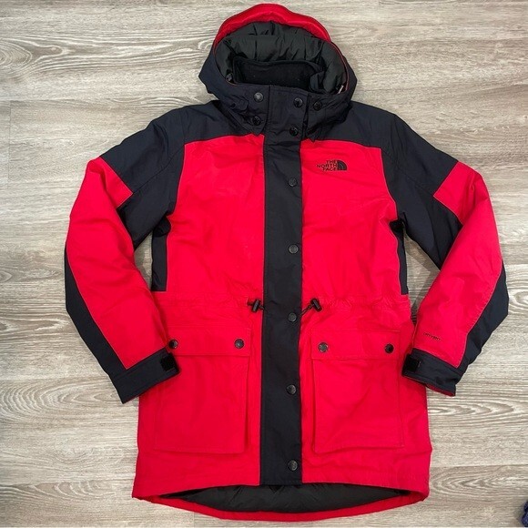 The North Face Down Reign Dry-vent Women’s Parka Size S Black Red Winter  Puffer