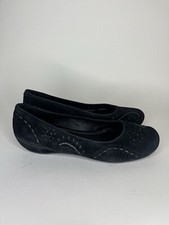 ecco ballet flats Shoes Women Size 37 US 6 Black Suede Slip On